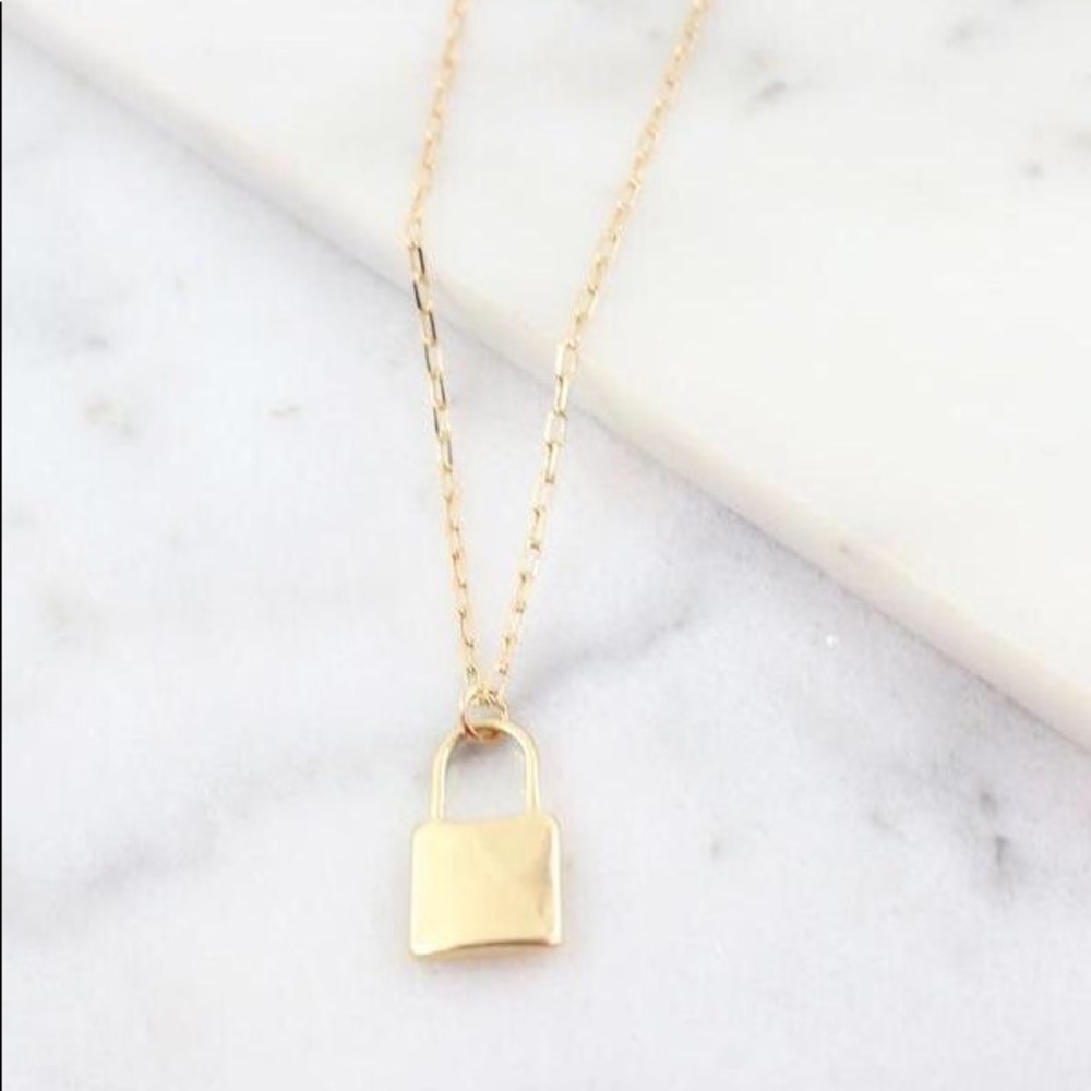 Gold Lock Necklace